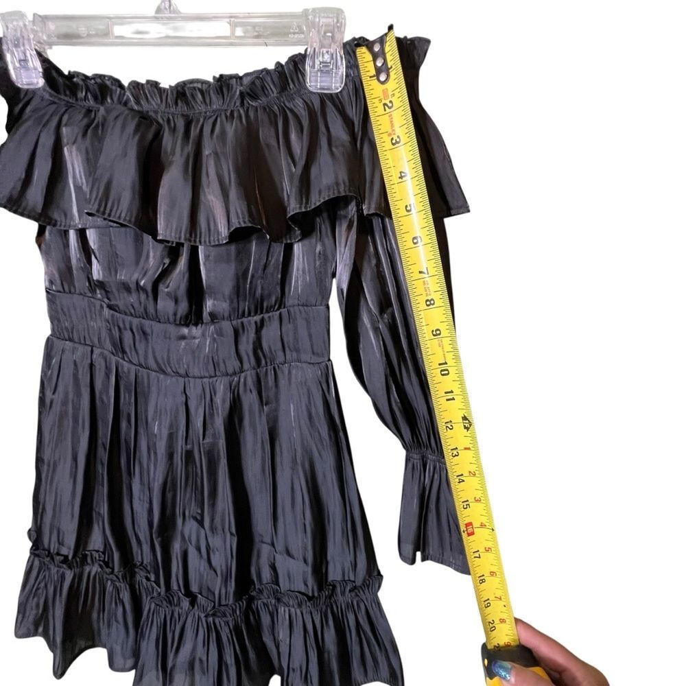 Vietnamese Mini Dress Off Shoulder Tiered Ruffle Long Sleeve Señorita - Picture 6 of 14
